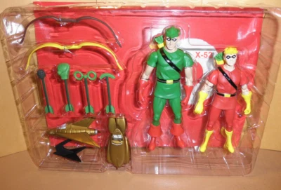 Green Arrow and Red Speedy 2 pack figure DC Direct justice league toy car plane - Image 1 of 4