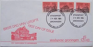 Stadspost Groningen 1984 - FDC Beurs + A-kerk, Station NS, Martinikerk - Picture 1 of 1