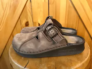 Birkenstock Tatami Brown Suede Buckle Slip-On Sandals Size L7 - Picture 1 of 9