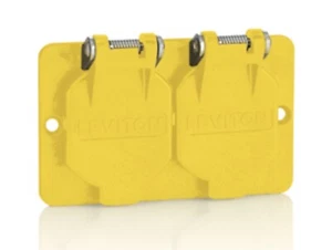 NUOVO Leviton 3056-Y piastra di copertura dimensioni standard con coperchio flip resistente alle intemperie - Foto 1 di 4