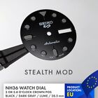 Noir furtif pour cadran pour NH36 movemnt - modèles de montres SKX, sports & plongeurs