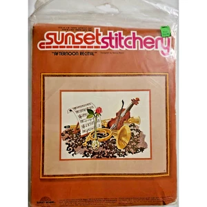 Sunset Stitchery Afternoon Recital 1979 Kit #2202 New old Stock - Picture 1 of 8