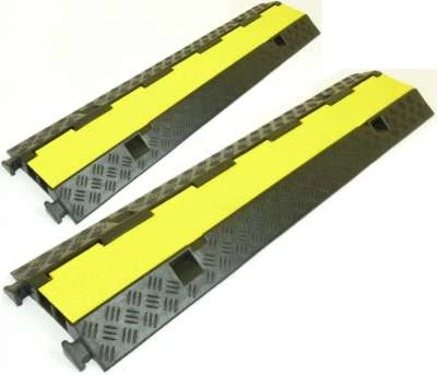 CP CABLE PROTECTOR 2 St. 2 Kanal ECO Gummi Kabelbrücke Schlauchbrücke PKW LKW Überfahrschutz Rampe