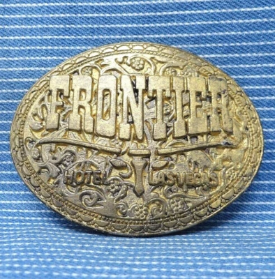 Frontier Hotel Casino Promo Cinturón Hebilla Las Vegas Western Gambler De Colección Años 80 .B187 Foto 1 de 4