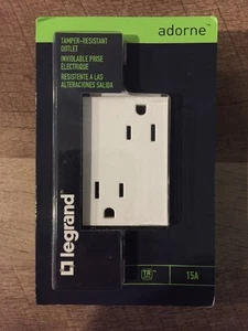 WHITE Legrand ARTR153W4 adorne 15A Tamper-Resistant Duplex Outlet 3-Module - Picture 1 of 2