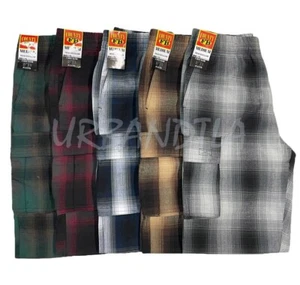 FB County Men's Plaid Checker Baggy Cargo Pants Unisex S-3XL - Picture 1 of 7