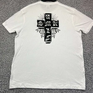 SMKFLWR Shirt Men Extra Large White Short Sleeve Crew Neck New XL - Picture 1 of 6