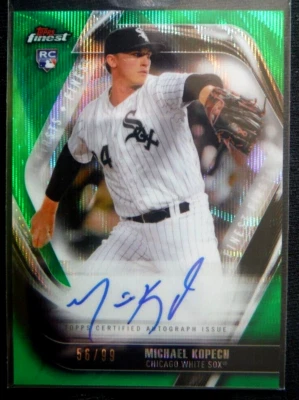 2019 Topps Finest GREEN AUTO /99 Rookie * MICHAEL KOPECH * RC Dodgers 19 Bowman - Image 1 of 2