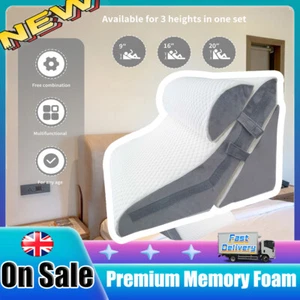 Bed Wedge Pillow for Sleeping 3PCS, 20-In-1 Adjustable Memory Foam Wedge UK - Picture 1 of 14