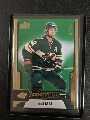 2019-20 UD Credentials Eric Staal Green 63/99 #14 Minnesota Wild - Image 1 of 2