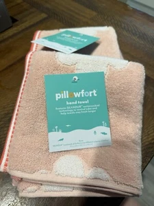 Set Of 2 Pillowfort Peach Hand Towels 15” X 26” - Picture 1 of 2