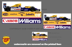 Pegatina de patrocinador Williams FW14B 1992 Nigel Mansell F1 - Scuderia GP - Imagen 1 de 2