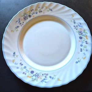 Arcopal France Dinner Plate White & Blue Floral Vintage Dinnerware 24cm - Picture 1 of 5