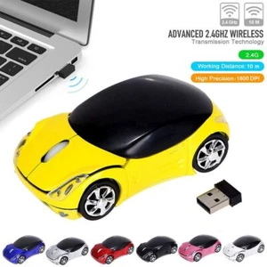 Gaming USB Receiver Wireless Mouse Mice 3D Car Shape 2.4GHz For PC Laptop - Picture 1 of 18