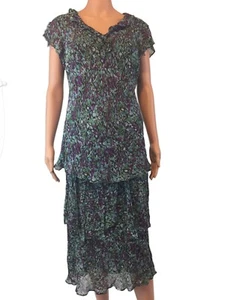 Style & Co passendes transparentes Top & Rock schwarz mit dreifarbigen Tupfen Größe Medium - Bild 1 von 11