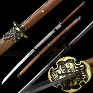 58'' Rosewood Miao Dao Broadsword Chinese Carbon Steel Kung Fu Martial Art Sword - Picture 1 of 10