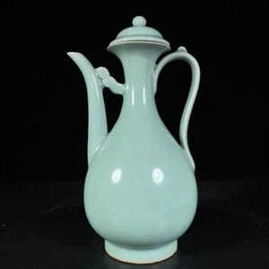 9,3" Antike Song Dynastie Porzellan Longquan Ofen Museumsmarke Cyan Glasur Teekanne - Bild 1 von 9
