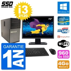 PC tour DELL 790 MT Screen 19 " Intel i3-2120 RAM 4Go SSD 960Go Windows 10 Wifi - Zdjęcie 1 z 3
