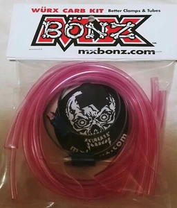 YAMAHA YZ85 2002-2022 O.E.M. PINK CARB VENT HOSES CLAMPS MX BONZ WURX CARB KIT - Picture 1 of 1