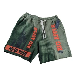 Spirit Jersey Women's M Olive Drab Orange New York All Over Print Sweat Shorts - Picture 1 of 7
