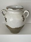Pottery Barn Tuscan Tuscany White Glazed  Terracotta Vase Urn Jug Jar