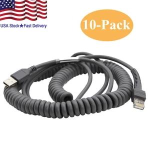 Lot 10 USB Cable 15ft for Symbol Barcode Scanner ls2208 ls4208 CBA-U09-C15ZAR - Picture 1 of 8