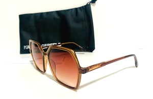 OCCHIALI DA SOLE KARL LAGERFELD KL6083S 246 MARRONE SFUMATO GEOMETRICO AUTENTICI 56-17 - Foto 1 di 9