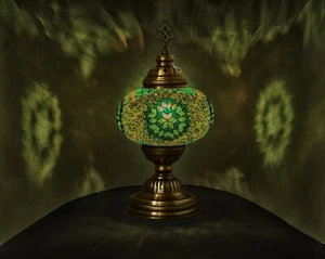 Mosaiklampe Große L 12 auf 10 Grün Handgefertigt Orientalisch Mosaik Glass - Bild 1 von 1