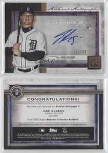 2020 Topps Museum Collection Archival Copper /50 Jake Rogers Rookie Auto RC