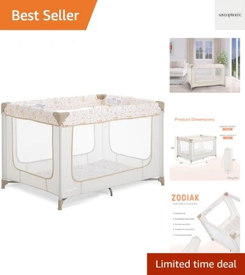 Zodiak Portable Playard with Carry Bag & Shoulder Strap, Beige - Image 1 of 4