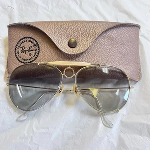 Gafas de sol vintage B&L Ray Ban EE. UU. Aviator 65-14-140 marco solo con estuche - Imagen 1 de 12