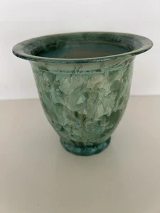 GORGEOUS Signed ROBERT MORRIS Art Pottery 5 1/2” Emerald Crystalline Glaze Vase. - Picture 1 of 7