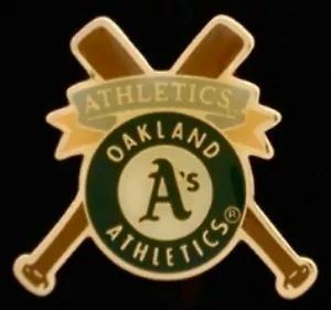 Oakland Athletics Baseball Pin Badge ~ MLB ~ Cross Bats - Picture 1 of 1