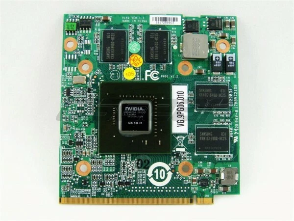 nVidia Geforce 9600M GS G96-600-C1 VG.9PG06.003 MXM I II DDR2 512MB Video Card - Image 1 of 3