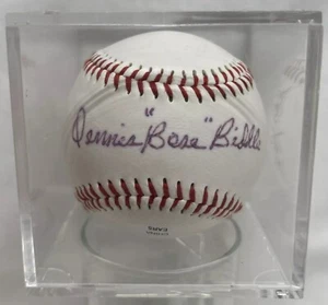 Dennis “Bose” Biddle Negro Leagues His Signature on Rawlings Baseball w Case - Picture 1 of 3