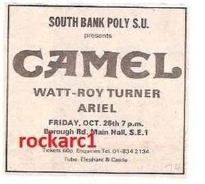 CAMEL UK TIMELINE Advert - South Bank Poly, Friday 25th October 1974 3x3 inches - Imagen 1 de 1