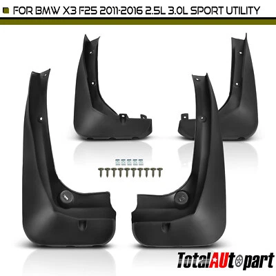 4x protetores contra respingos destro + LH para-lamas para BMW X3 F25 Series SUV 2011-2016 - Imagem 1 de 4
