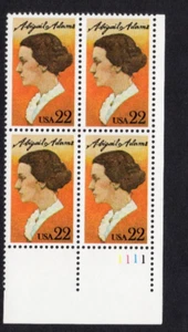 Scott #2146 Abigail Adams (Love Letters) Plate Block of 4 Stamps - MNH LR - Picture 1 of 1