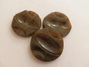 Precioso juego de 3 botones vintage efecto caparazón de tortuga con centro de forma de pétalo - - Imagen 1 de 1