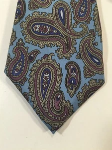 Vintage Van Heusen Silk Tie - Blue, Red, and Brown Paisley Pattern - Picture 1 of 7