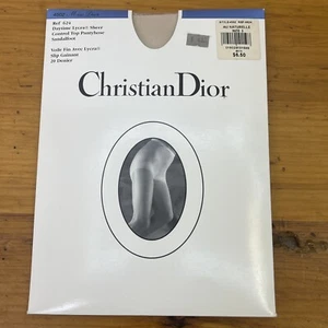 NEW Christian Dior Pantyhose Sz 3 Control Top Sheer Sandalfoot Nude - Picture 1 of 5
