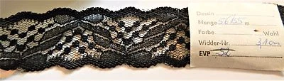 Spitze schwarz 55m /3,1cm Spitze Borte Bordüre für Puppenkleider DDR synthetisch - Bild 1 von 4