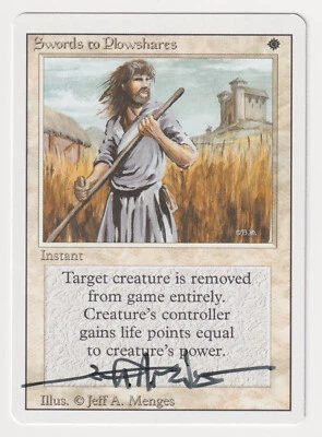 Signed Swords to Plowshares Proof LP Revised Artist Jeff A. Menges MTG Magic AP! - Image 1 of 2