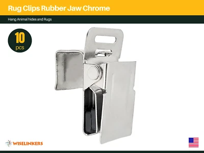 Soft Grip Rug Hanging Clips 10pcs for Thin Delicate Rugs Tapestries Animal Skins - Image 1 of 4