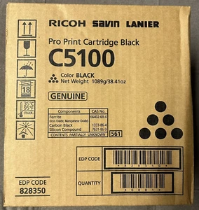 Genuine Ricoh Savin Lanier 828350 Pro Print Cartridge Black C5100 Pro Toner - Picture 1 of 6