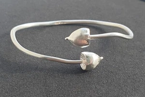Liberty Cap Magic Mushroom Bracelet Bangle Solid Silver or Gold - Picture 1 of 14