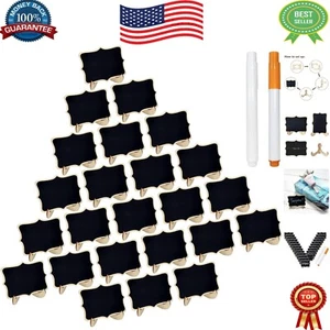 24 Pcs Wave-Shaped Mini Chalkboards & Stands - Perfect for Food & Weddings - Picture 1 of 7