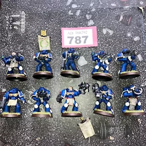 Warhammer 40k SPACE MARINE ULTRAMARINES TACTICAL SQUAD x10 Plastic Citadel oop - Picture 1 of 2