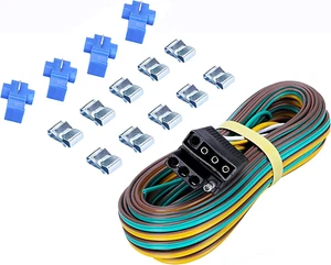Maxxhaul 4-Pin Flat Trailer Wiring Harness Kit 25' Male and 4' Female [18 Gauge - Picture 1 of 12