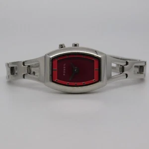 FOSSIL BIG TIC ES-9566 All St. Steel Quartz Women's Watch Sz. 6 1/4" New Battery - Picture 1 of 11